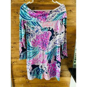 Lilly Pulitzer Trisha Dress All That She Wants Off-The-Shoulder #27243 Sz S